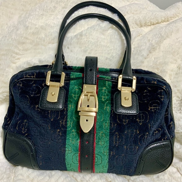 Authentic Gucci Boston velvet pre-loved - Picture 1 of 5
